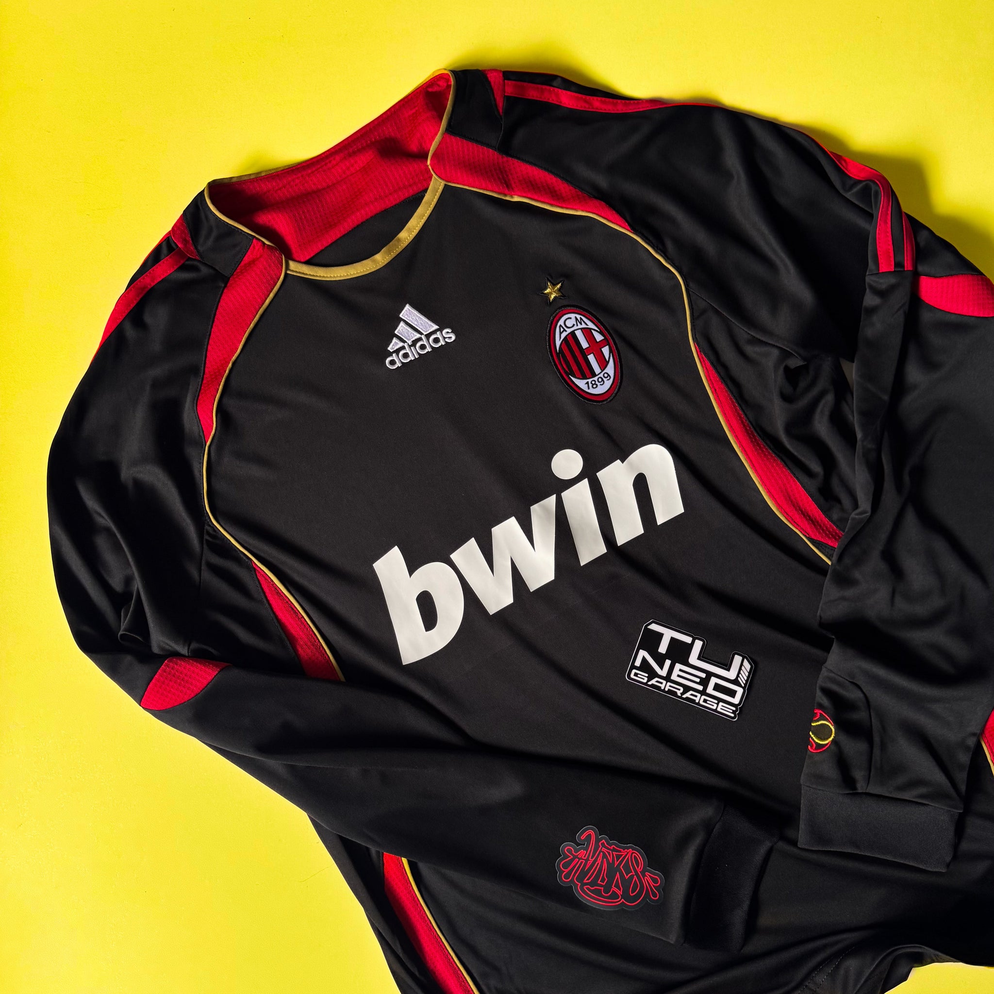 SYNA x AC MILAN BLACK 2007/08 KAKA T-SHIRT MANCHE LONGUE